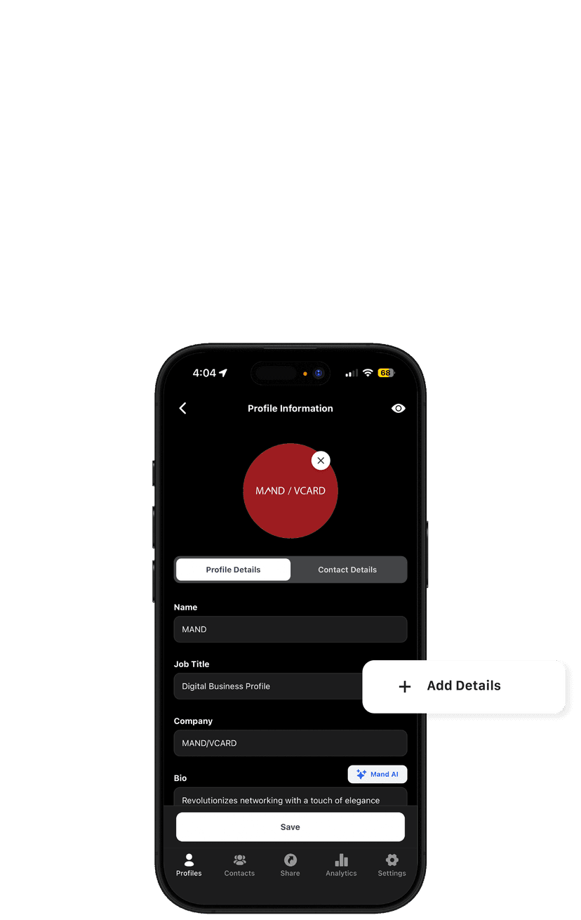 Add Your Professional Details
